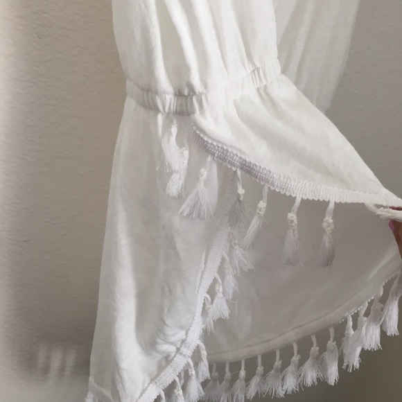 SOLD VS Swim • White Tassel Beach Boho Romper - Picture 4 of 8
